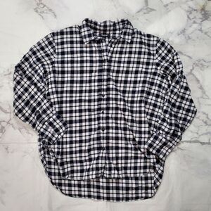 Madewell Black/White Plaid Button Down shirt